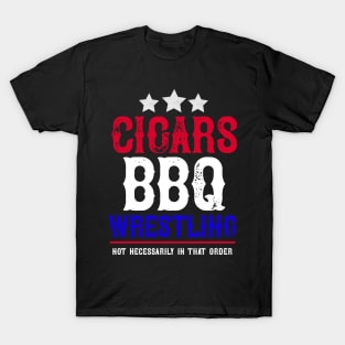 Cigars BBQ Wrestling T-Shirt